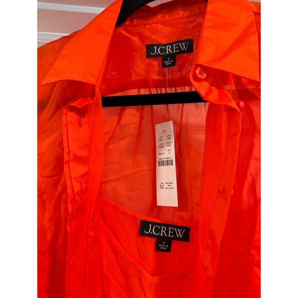 J.Crew Blouse w/ Matching Camisole 100% Viscose Size 4 - Picture 2 of 6